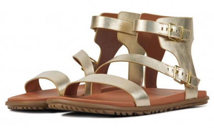 Dames Leren Dames sandaal Goud | Van Zuilen Mode