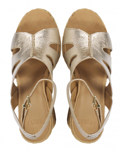 Dames Leren Dames sandaal Goud | Van Zuilen Mode
