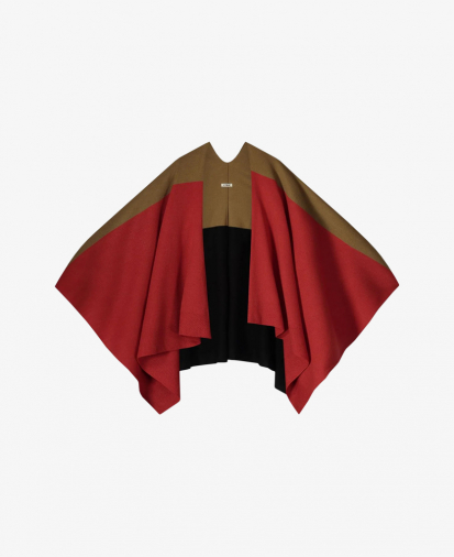 Kyra colorblock-poncho